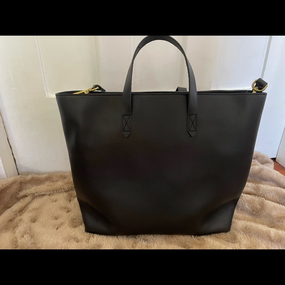 MADEWELL Black Leather Transport Carryall